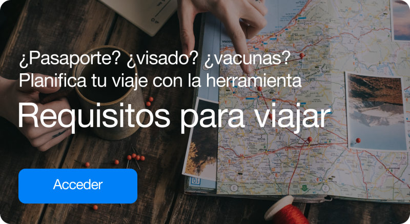 Mapa de requisitos para viajar Intermundial